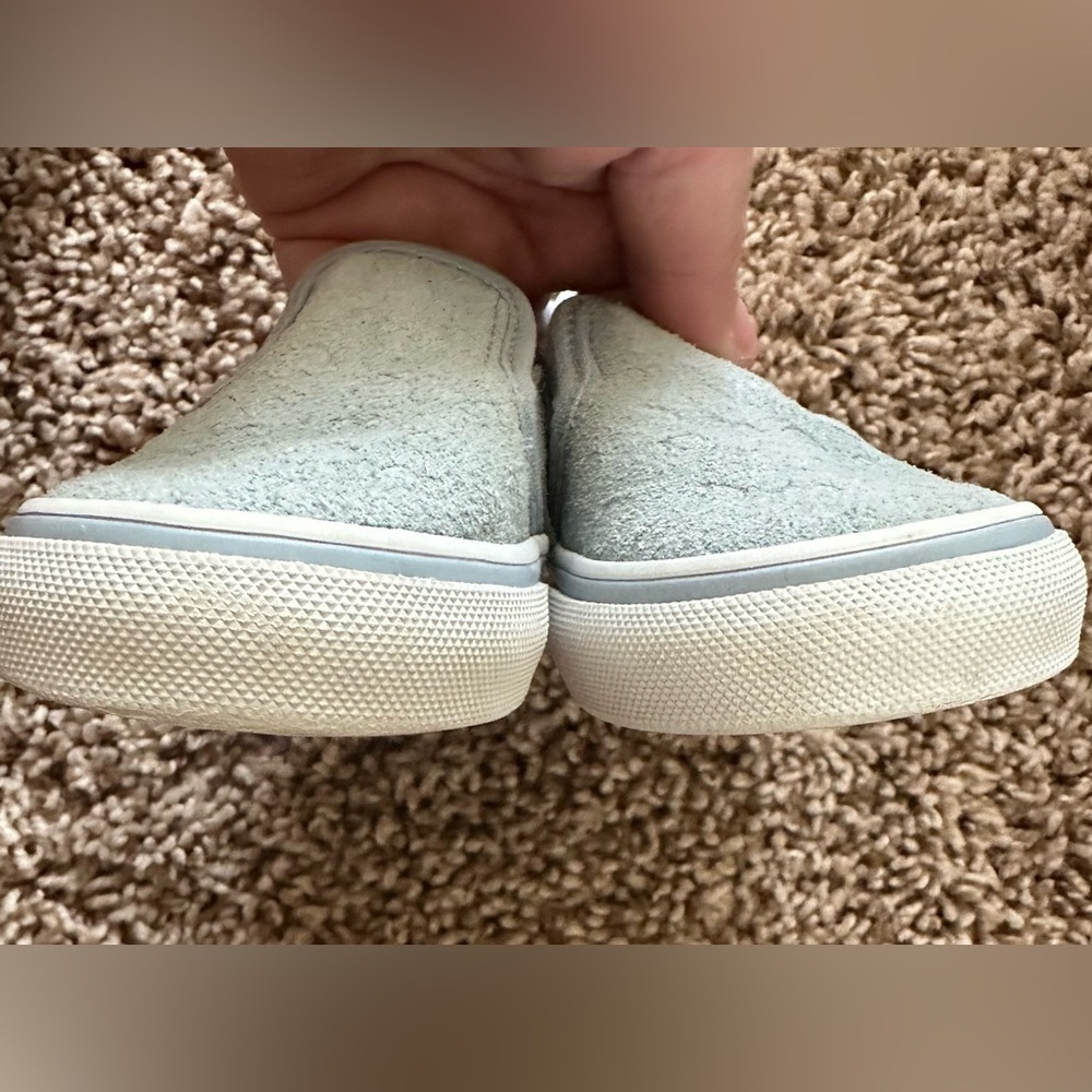 Vans Toddler Slip-On Sneakers, Light Blue Suede, Size 7 - Picture 7 of 8